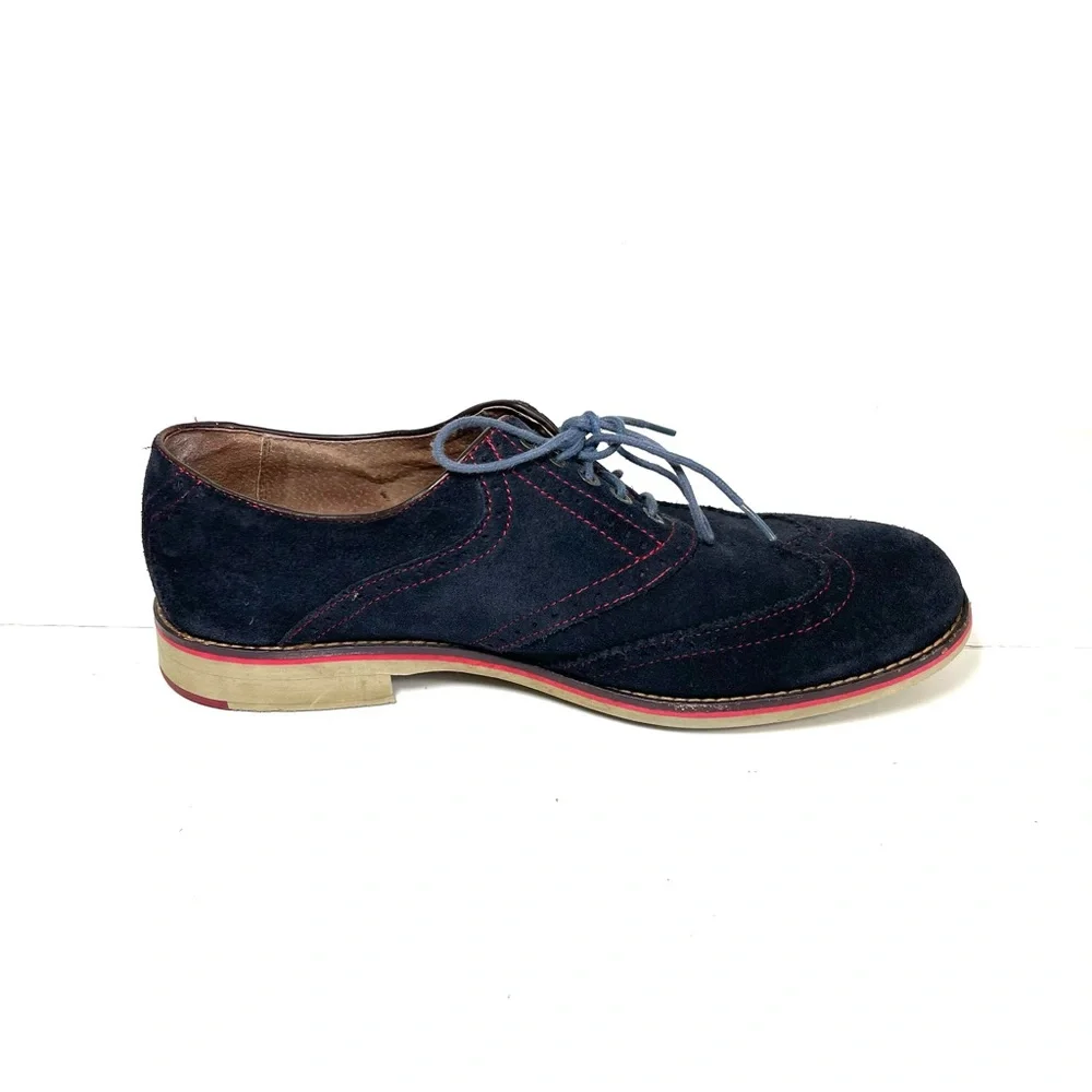 Johnston & Murphy Wingtip Oxfords Men's Size‎ 10M Blue Suede